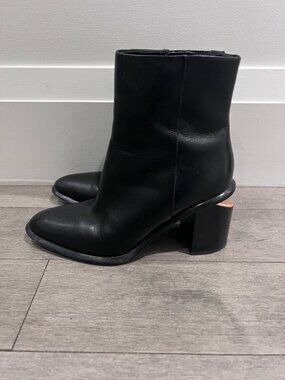 Alexander Wang Gabi Black Leather Ankle Boots
